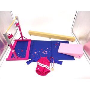 American Girl Gymnastics Set With Mat, Bar, Grips, Beam, and Wedge Medal Leotard